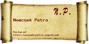 Nemcsek Petra névjegykártya